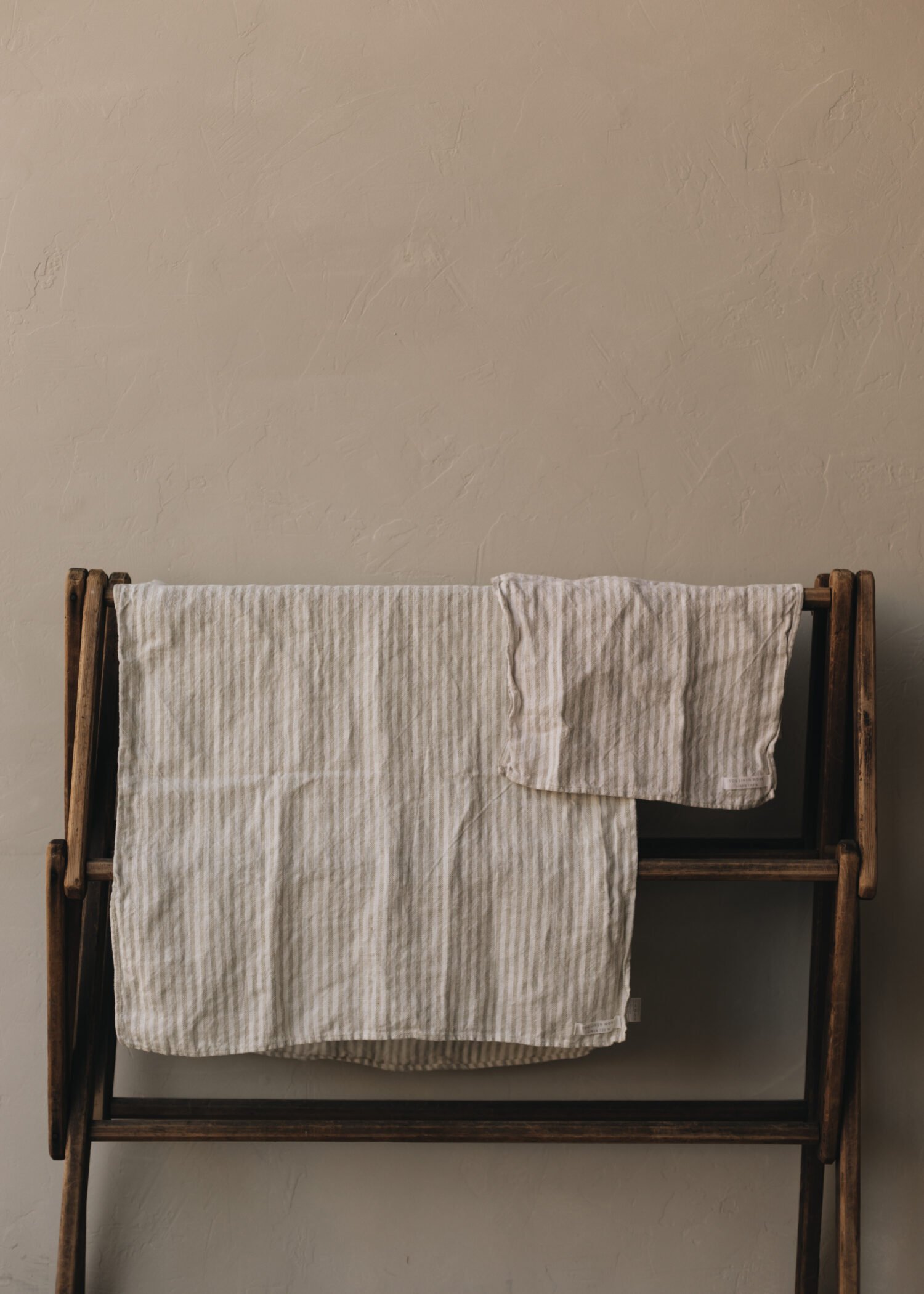 Linen Chambray Towel by Fog Linen Work | Gray and White Stripe (Small) - Image 4
