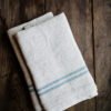 Vintage Linen Natural/Blue Towels - Image 2