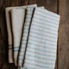Vintage Linen Natural/Blue Towels - Image 3
